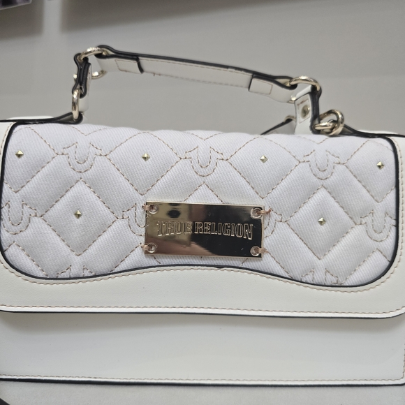True Religion White Quilted Crossbody Bag - Picture 2 of 10